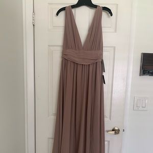 NEVER WORN LULU DRESS!! floor length, light brown, size medium